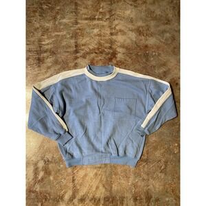 Vintage Express Athletique Women's Blue White Pullover Sweater Sz L